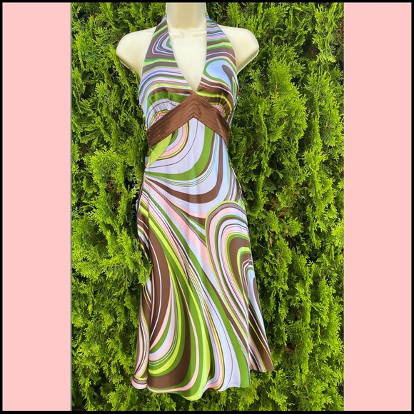 LAUNDRY BY SHELLI SEGAL SILK ABSTRACT DESIGN DRESS - Picture 8 of 9
